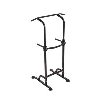 Black Multi-Functional Adjustable Height Power Tower Dip Station