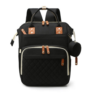 Black Multifunctional Maternity and Baby Backpack for Outings