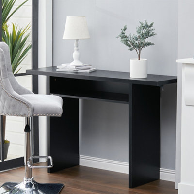 Thin black deals desk