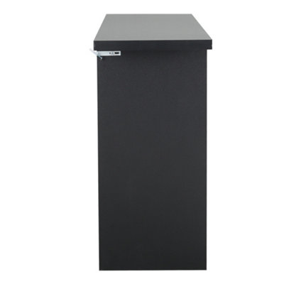 Black Narrow Rectangular Console Table with Storage Shelf