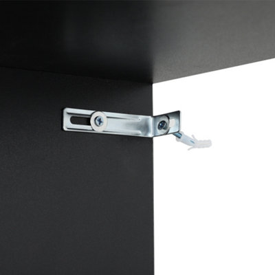 Black Narrow Rectangular Console Table with Storage Shelf