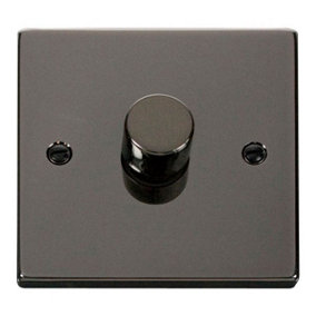 Black Nickel 1 Gang 2 Way LED 100W Trailing Edge Dimmer Light Switch - SE Home