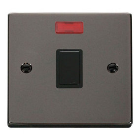 Black Nickel 1 Gang 20A DP Switch With Neon - Black Trim - SE Home