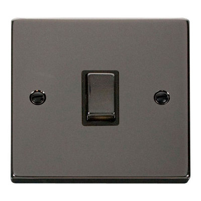 Black Nickel 1 Gang 20A Ingot DP Switch - Black Trim - SE Home