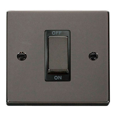 Black Nickel 1 Gang Ingot Size 45A Switch - Black Trim - SE Home