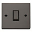 Black Nickel 10A 1 Gang 2 Way Ingot Light Switch - Black Trim - SE Home