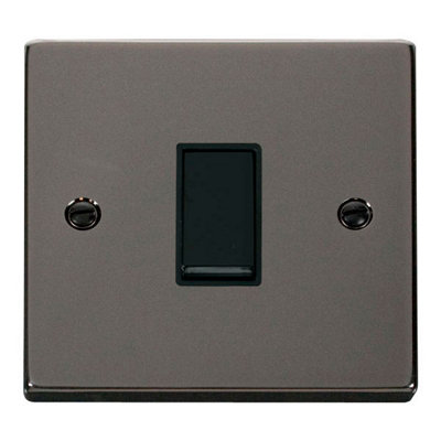 Black Nickel 10A 1 Gang 2 Way Light Switch - Black Trim - SE Home