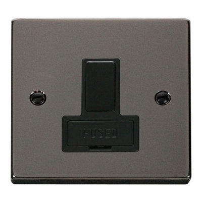 Black Nickel 13A Fused Connection Unit Switched - Black Trim - SE Home