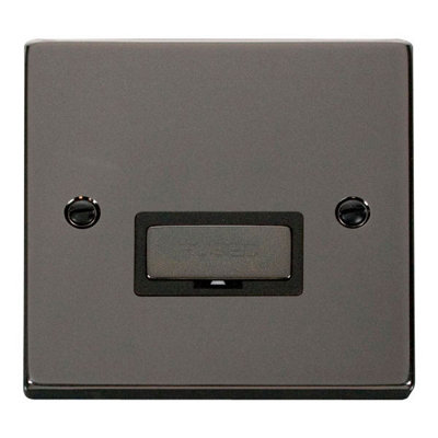 Black Nickel 13A Fused Ingot Connection Unit - Black Trim - SE Home