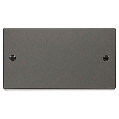 Black Nickel 2 Gang Blank Plate - SE Home