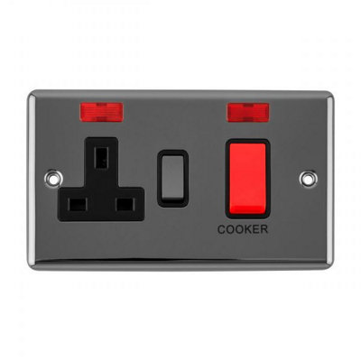 Black Nickel 45A Neon Indicator Control Unit Socket