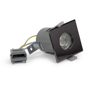 Black Nickel GU10 Square Fire Rated Downlight - IP65 - SE Home