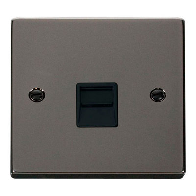 Black Nickel Master Telephone Single Socket - Black Trim - SE Home