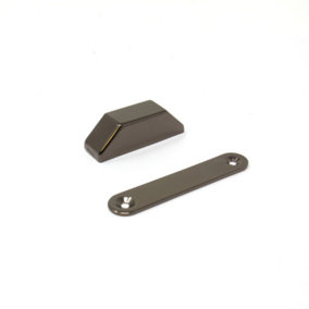 Black Nickel Plated Magnetic Catch for Providing Secure Closure and Easy Opening of Cupboard and Wardrobe Doors
