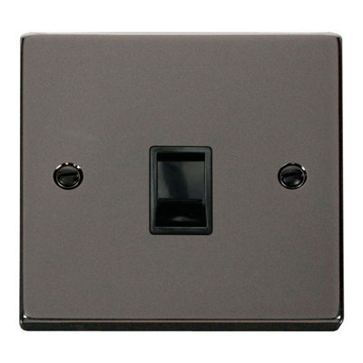 Black Nickel Rj11 Socket - Black Trim - SE Home