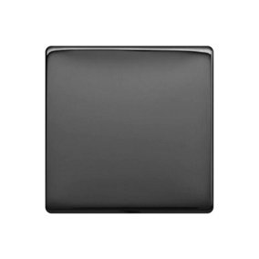 Black Nickel Screwless Plate Single Blank Plates - SE Home