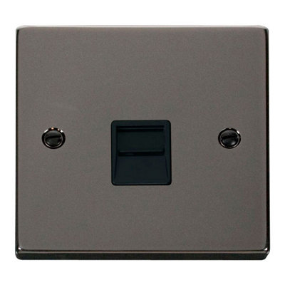 Black Nickel Secondary Telephone Single Socket - Black Trim - SE Home