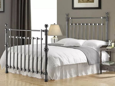 Black Nickel Squared Metal Bed Frame - Double 4ft 6"
