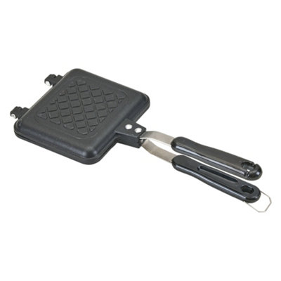 Black Non-Stick Stovetop Sandwich Press with Locking Handle for Gas and ...