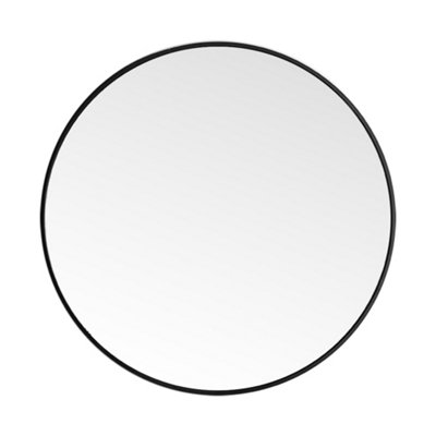 Black Nordic Bathroom Round Mirror