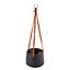 Black Nordic Hanging Cement Planter for Home Decor