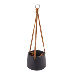 Black Nordic Hanging Cement Planter for Home Decor