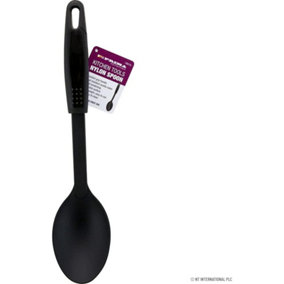 Black Nylon Spoon Heat Resistant Kitchen Hand Tool Handle Serving Stirring