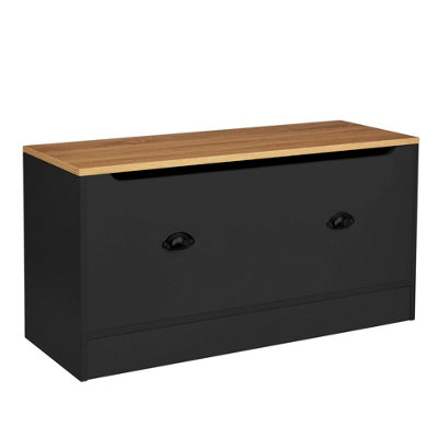 Black & Oak Home Living Storage Box Unit
