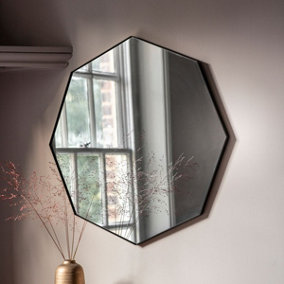 Black Octagon Wall Mirror - SE Home