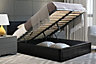 Black Ottoman Bed Frame Small Double With Pocket Sprung & Memory Foam Mattress