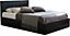 Black Ottoman Bed Frame Small Double With Pocket Sprung & Memory Foam Mattress