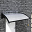 Black Outdoor Front Door Canopy Awning Rain Shelter W 150 cm x D 100 cm x H 28 cm