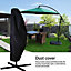 Black Outdoor Patio Banana Umbrella Parasol Cover Waterproof with Zipper and Drawstring 210D Oxford, 72cm W x 261cm H