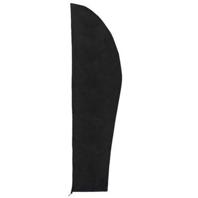 Black Outdoor Patio Banana Umbrella Parasol Cover Waterproof with Zipper and Drawstring 210D Oxford - 4