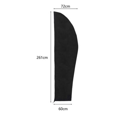 Black Outdoor Patio Banana Umbrella Parasol Cover Waterproof with Zipper and Drawstring 210D Oxford - 6