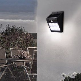 Black Outdoor Solar Motion Sensor LED Wall Light