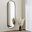 Black Oval Full Length Framed Mirror Wall Mounted Mirror 40 x 150 cm
