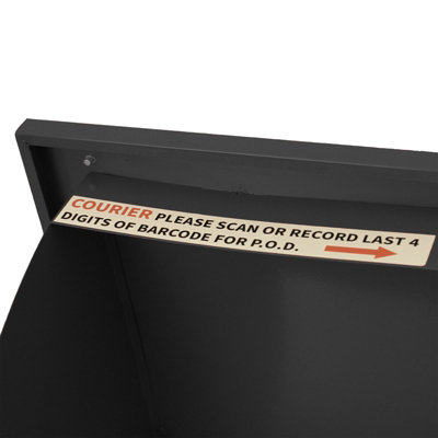 Black Parcel Post Box Lockable Wall Mounted Secure Large Outdoor Letter Smart Mail Drop Box Weatherproof Galvanised Steel