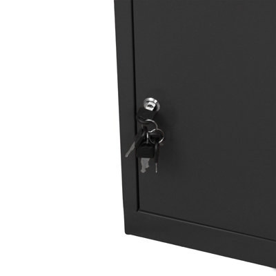 Black Parcel Post Box Lockable Wall Mounted Secure Large Outdoor Letter Smart Mail Drop Box Weatherproof Galvanised Steel