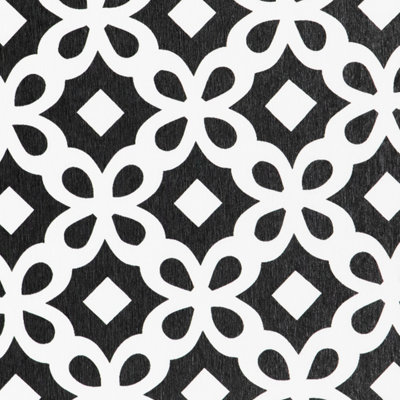 Black Pattern White Stone Non Slip Bath Mat - 3
