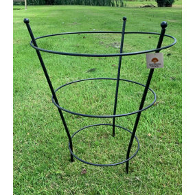 Black Peony Herbaceous Plant Support Ring Cage Frame Garden Flower Stand  (H)50cm (Dia)40cm