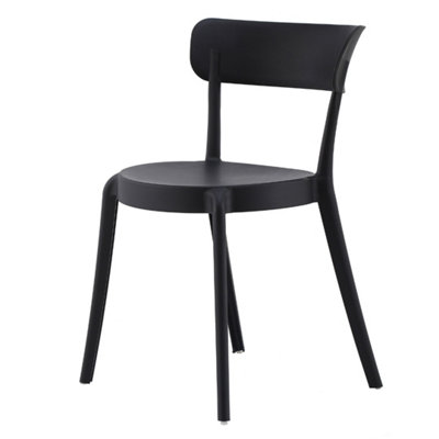 Black Plastic Bistro Dining Chair