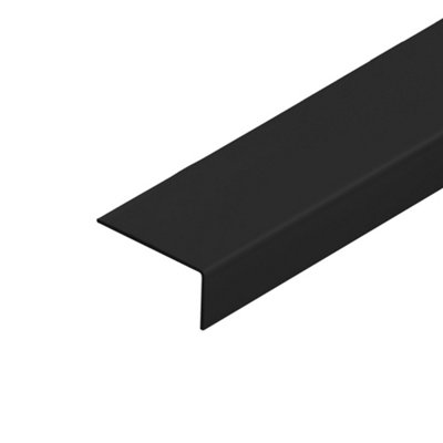 Black Plastic Corner Trim Unequal Angle (W) 25mm x 50mm (L) 1 Metre