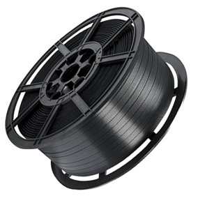 Black Plastic Hand Pallet Strapping Banding 12mm Wide 1000 Metres Per Coil Brake/Strength 310kg