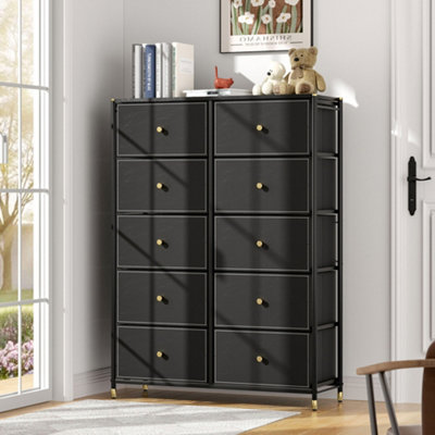 Black Plastic Storage Cabinet with 10 Drawers | DIY at B&Q