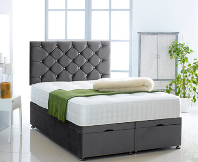 Black studded deals bed frame