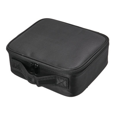 Black Portable Waterproof Zippered Cosmetic Organizer Case Travel Makeup Bag with Compartments