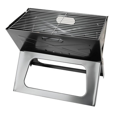 Black Portable X-shaped Barbecue Charcoal Grill