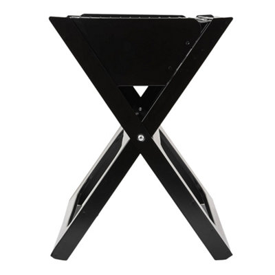 Black Portable X-shaped Barbecue Charcoal Grill