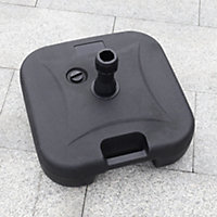 Black PP Square Plastic Water and Sand Filled Freestanding Garden Patio Parasol Base 20kg